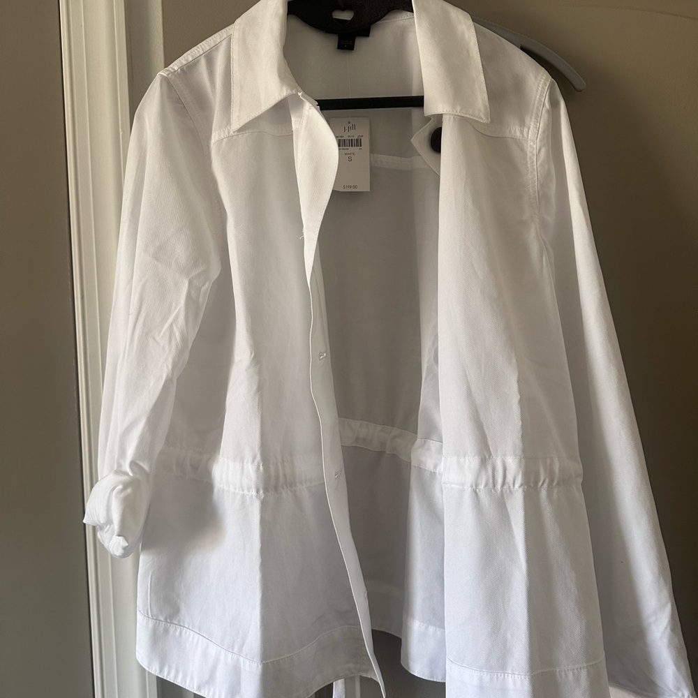 Women's all season white lightweight shirt Jacket